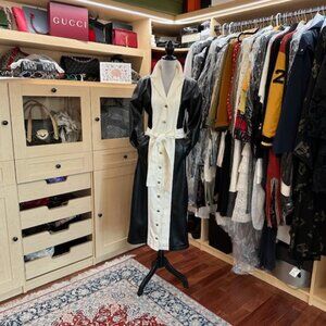 Alice + Olivia Color block Pattern Trench Coat Size XS